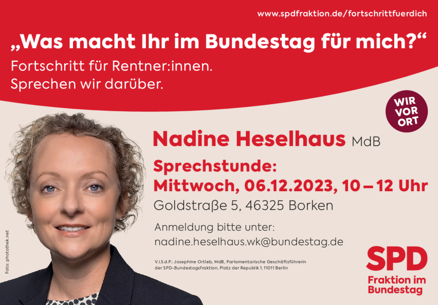 Nadine Heselhaus, MdB Sprechstunde am 6. Dezember 2023, 10 12 Uhr